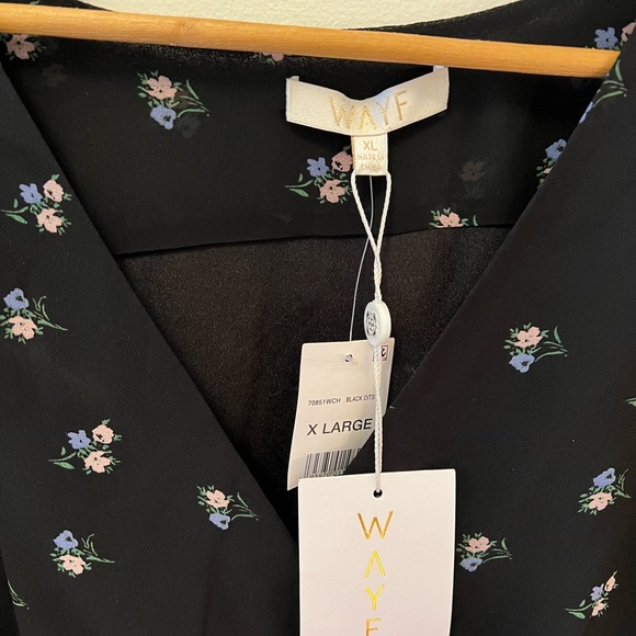 WAYF NWT black floral Ruffle Blouse XL - Picture 5 of 11